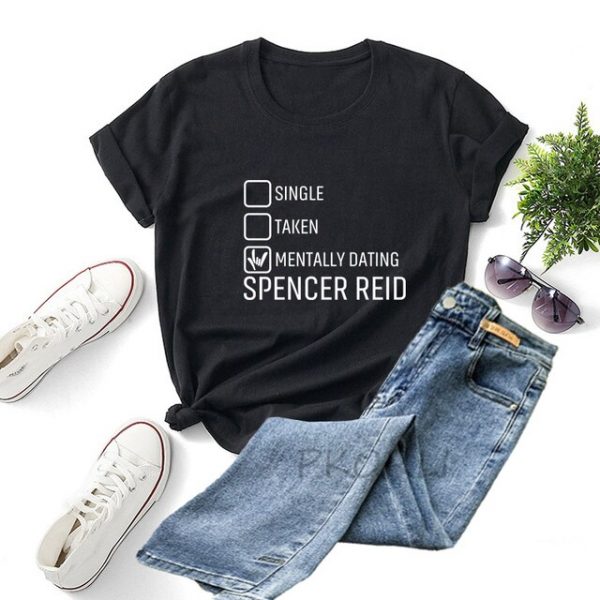 Spencer Reid T Shirt Criminal Minds TV Series Women T shirt Cotton Mentally Dating Matthew - Criminal Minds Store